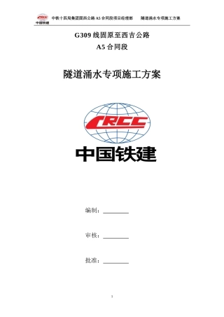 01隧道涌水专项施工方案