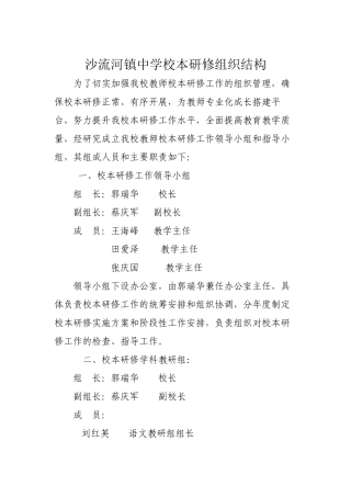 1、校本研修组织机构