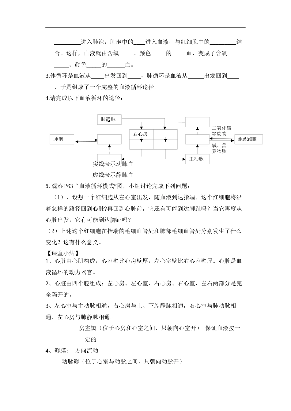 4.3-输送血液的泵——心脏-导学案_第3页