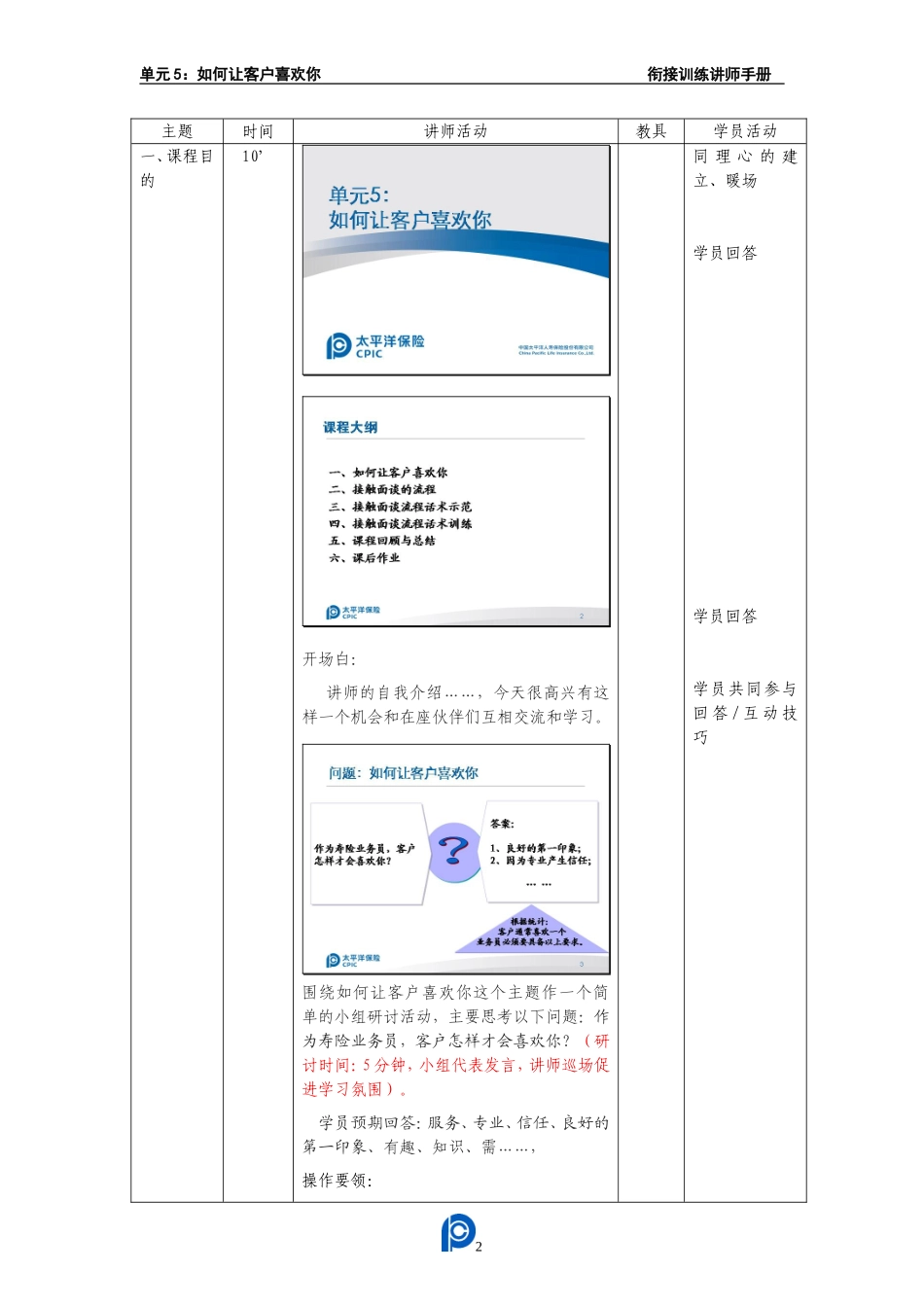 006单元5：如何让客户喜欢你-讲师手册_第3页