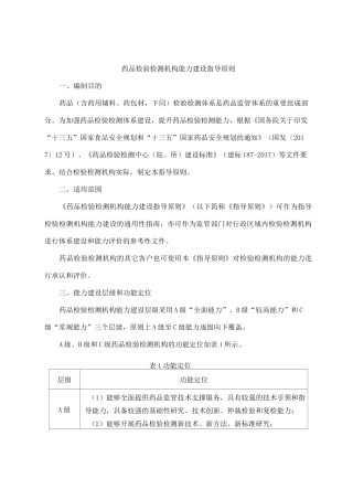 药品检验检测机构能力建设指导原则