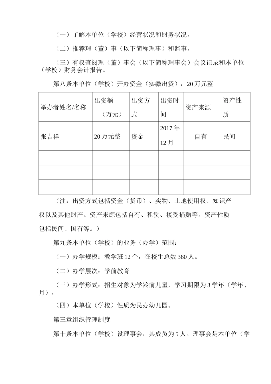 幼儿园民办非企业章程_第2页