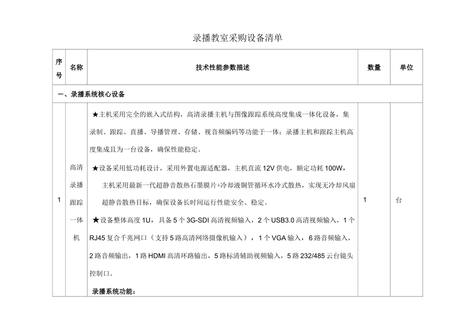 录播教室采购设备清单_第1页
