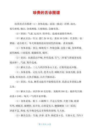 珍贵的舌诊图谱