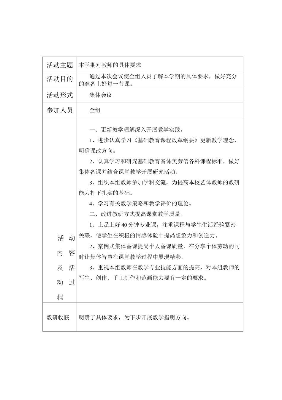 艺体教研组活动记录_第2页