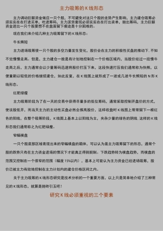 主力吸筹的K线形态