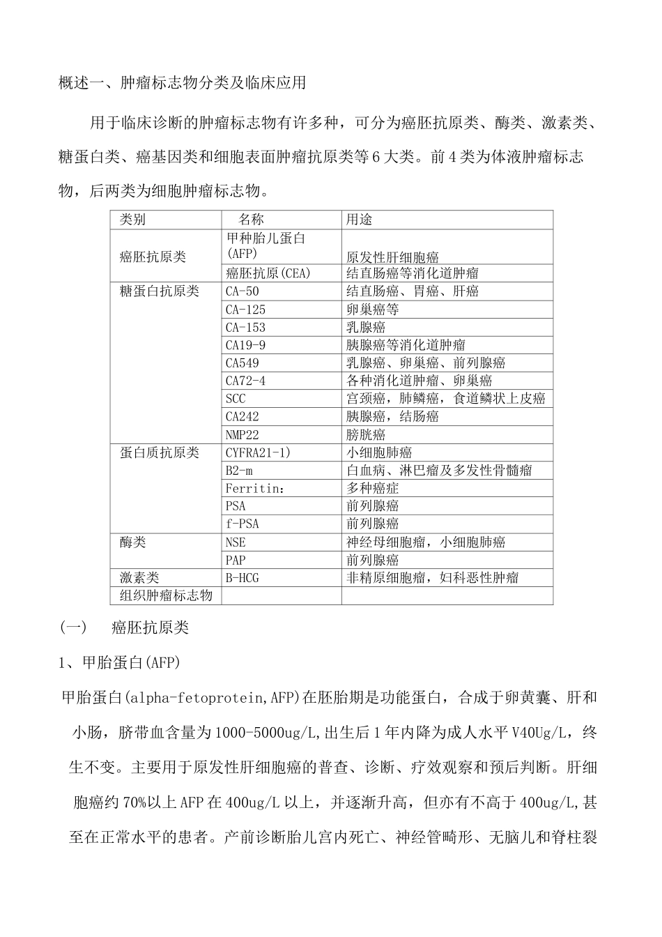 肿瘤标志物概述(详细)_第1页