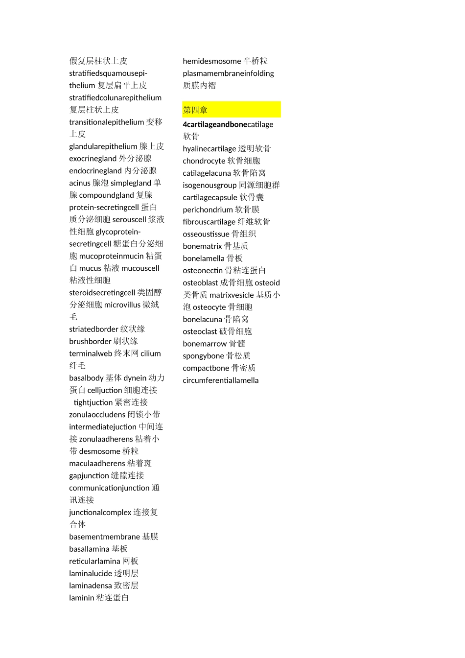 组织学与胚胎学英语词汇汇总_第2页
