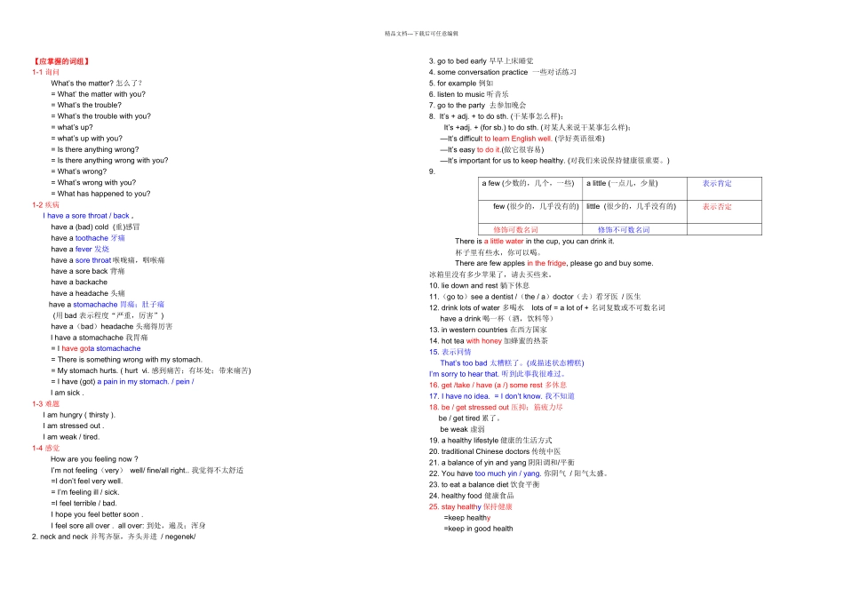人教八下全册英语重要知识点笔记_第1页