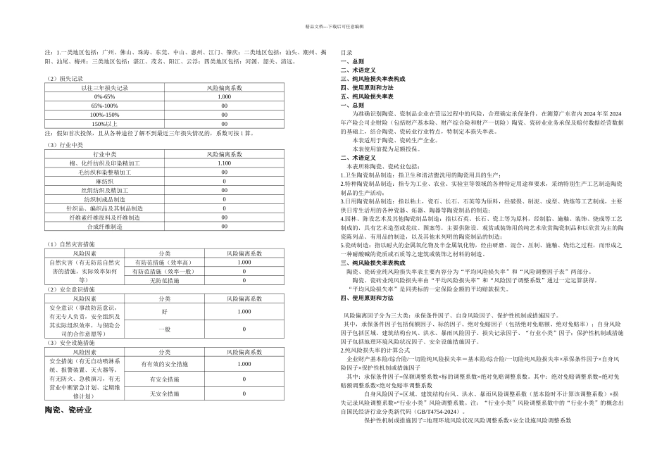 企财险纯风险损失率表全_第3页