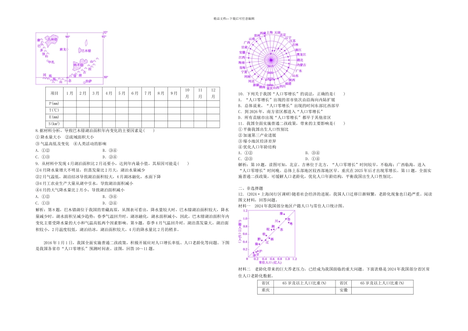 优化探究高考地理高考二轮复习技能三地理统计图表的判读试题资料_第2页
