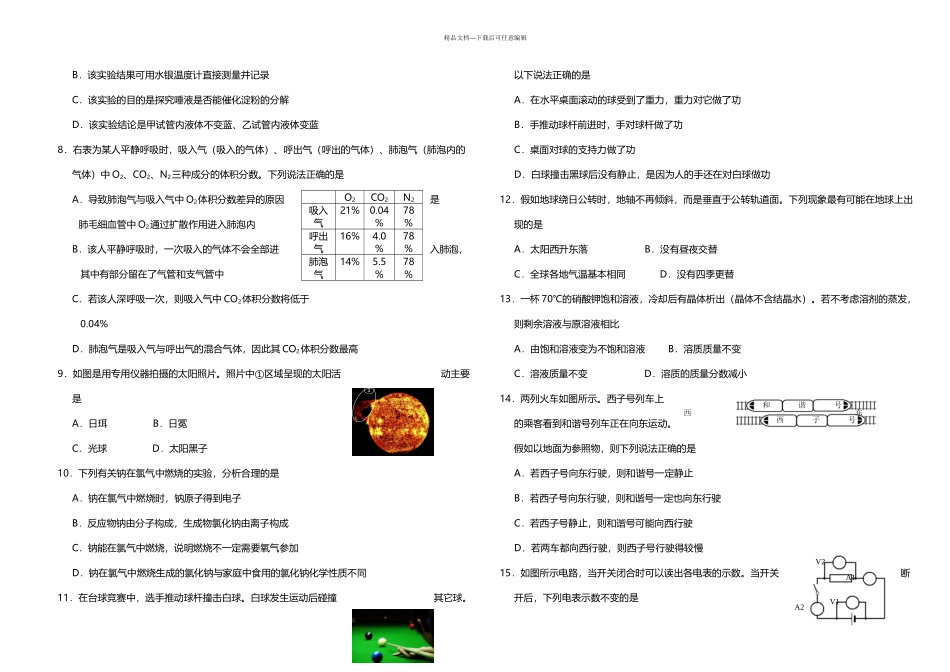 优思网校杭州市科学中考试卷_第2页
