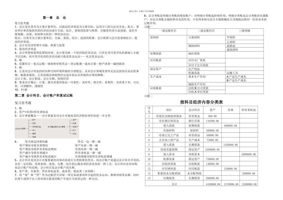会计学原理李海波答案完美_第1页