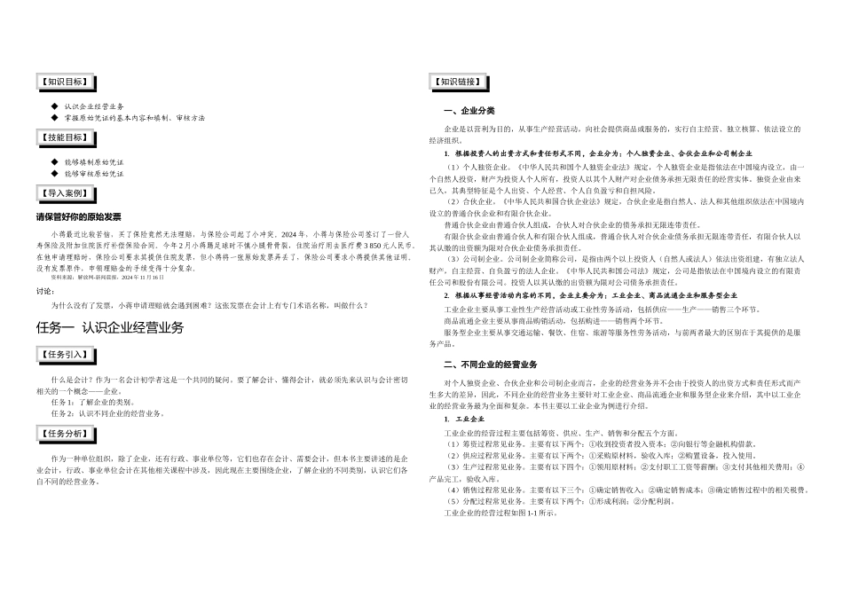 会计学认识企业经营业务和原始凭证_第1页