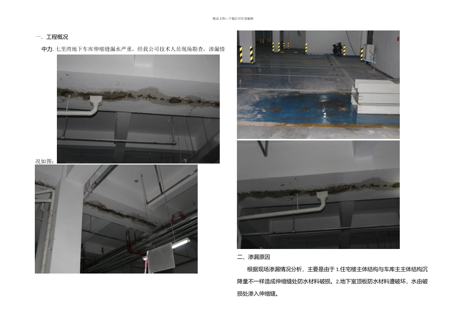 伸缩缝渗漏治理方案_第1页