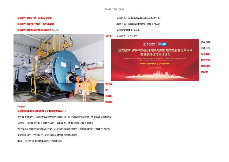 低氮燃气锅炉_第1页