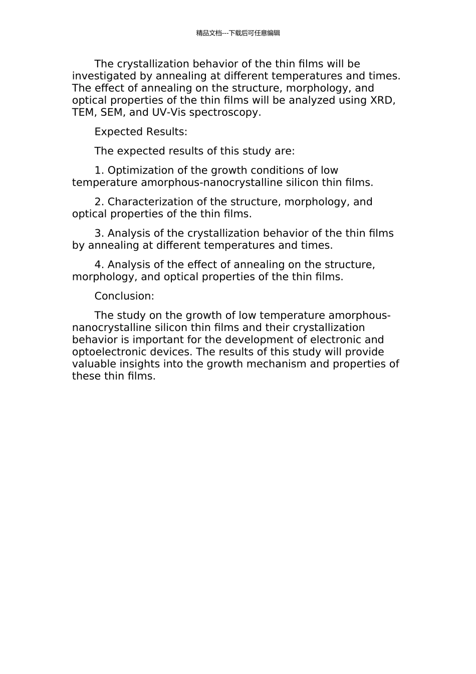 低温非晶纳晶硅薄膜生长及其晶化研究的开题报告_第2页
