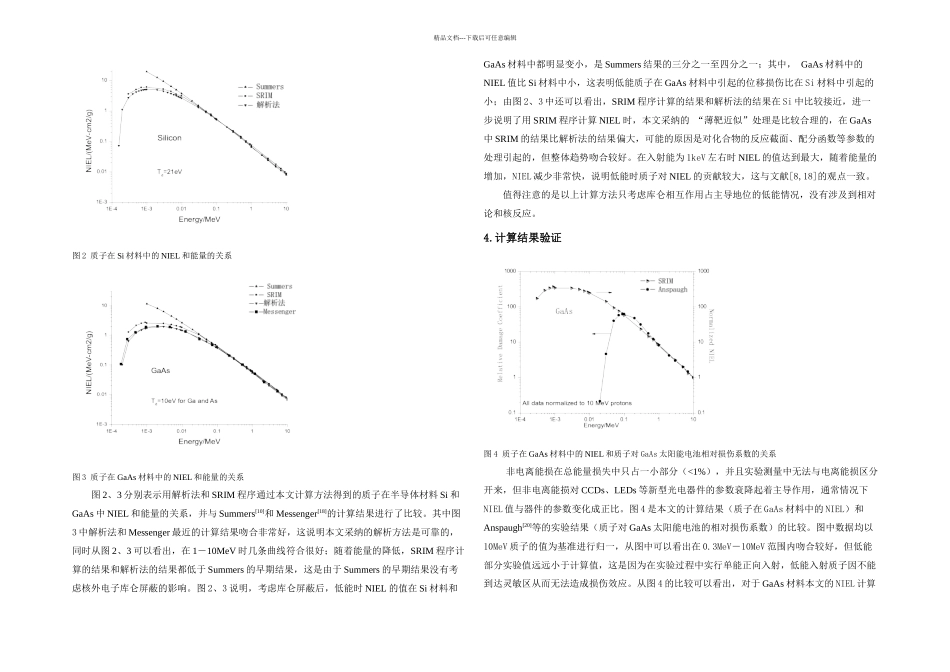 低能质子在半导体材料Si和GaAs中的非电离能损研究_第3页