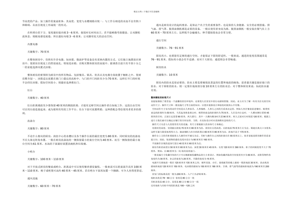 住宅厨房设计尺寸大全_第3页