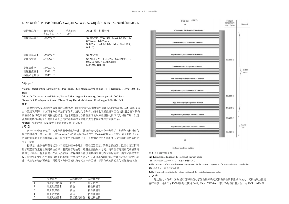 余热锅炉中烟气侧腐蚀导致管道故障的分析_第1页