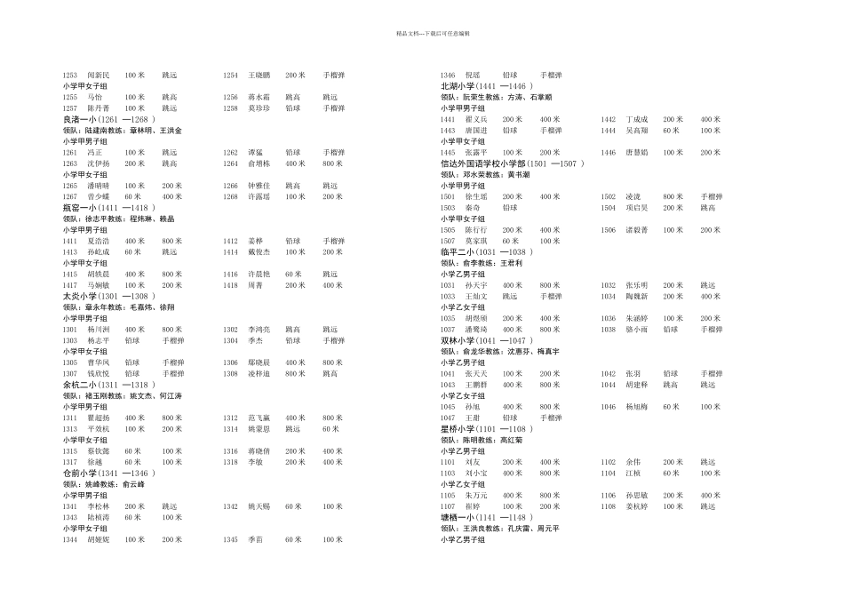 余杭区届中小学生田径运动会竞赛规程_第3页