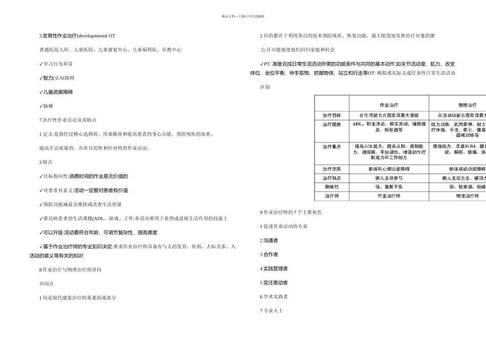 作业治疗概论百文库概要_第3页