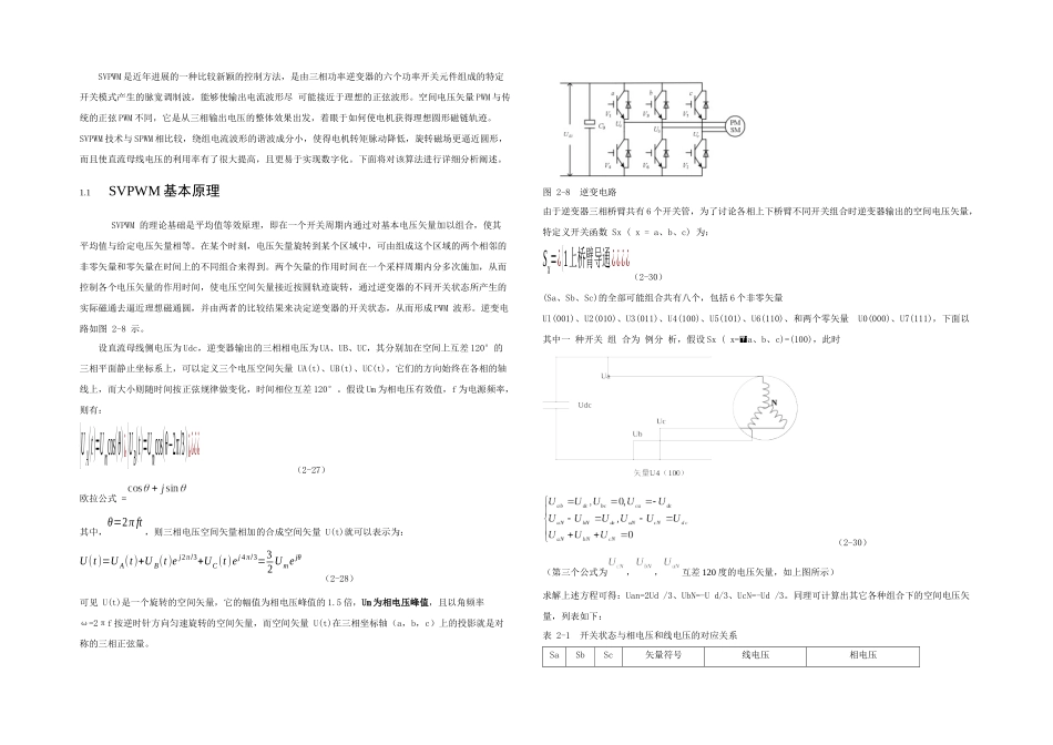 修改SVPWM的原理及法则推导和控制算法详解_第1页