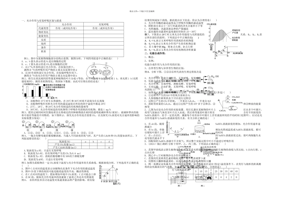 光合作用与有氧呼吸的比较_第1页
