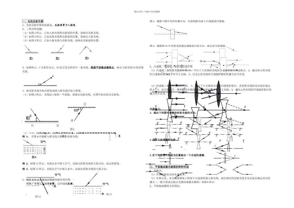 光学作图题的类型及作图技巧_第1页