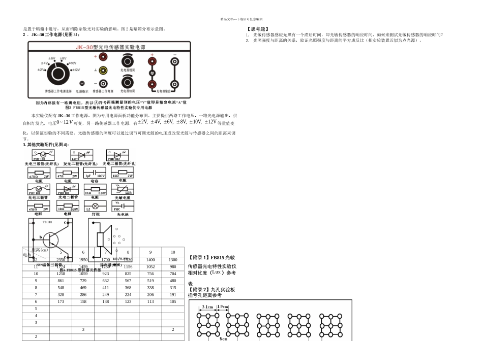 光敏电阻伏安特性光敏二极管光照特性_第3页