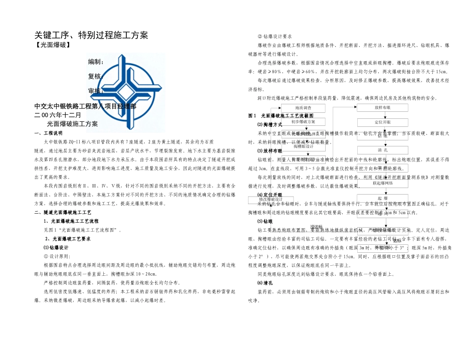 光面爆破施工方案_第1页
