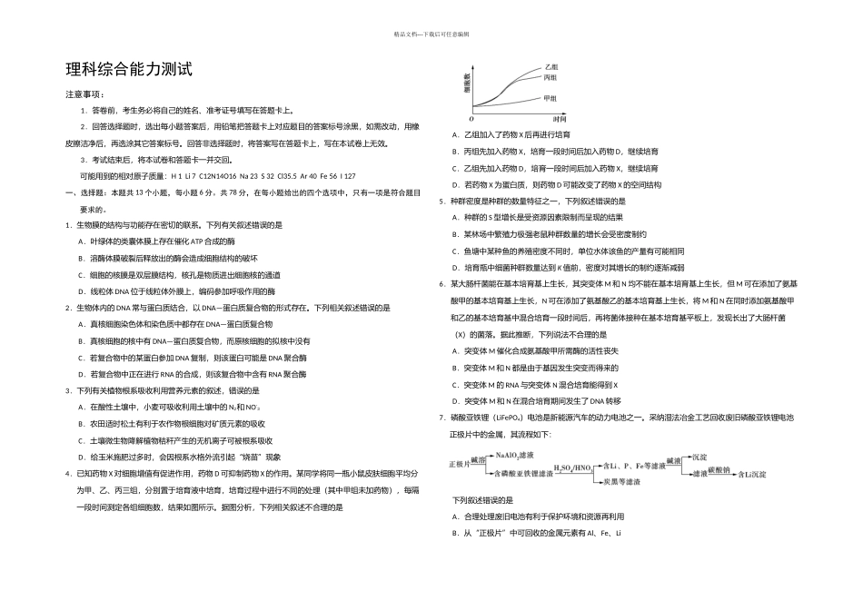 全国Ⅰ卷理综高考真题_第1页