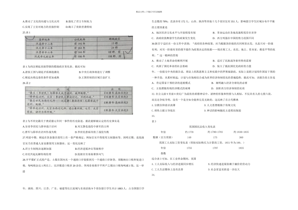 全国一卷历史真题_第1页