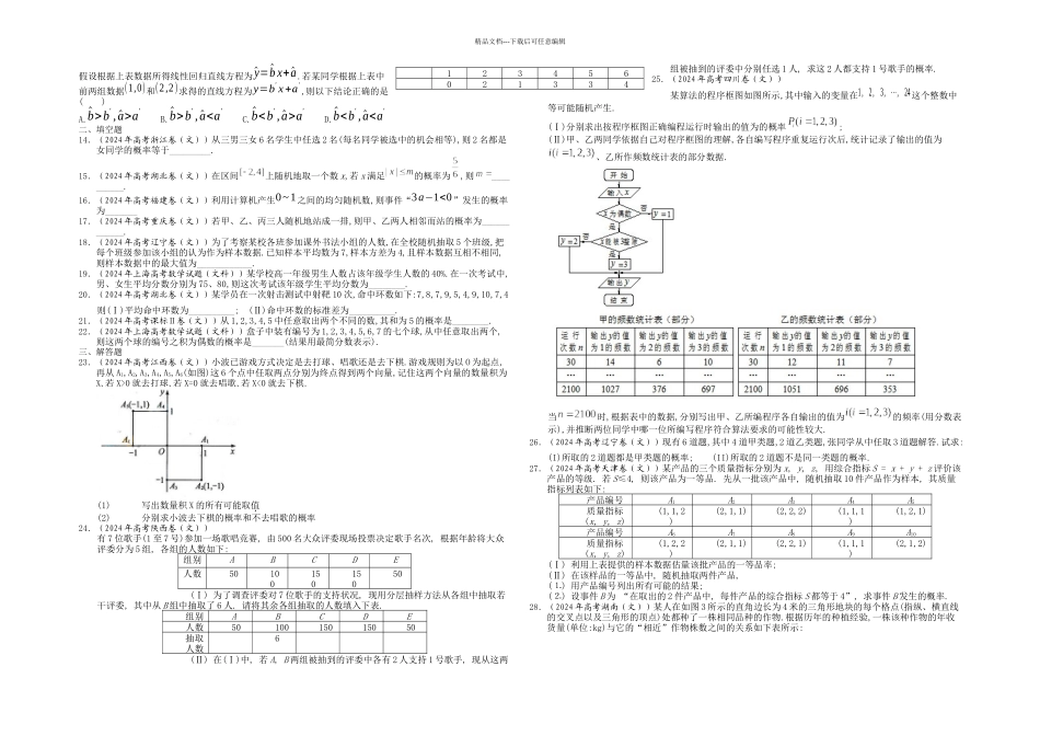 全国各地高考文科数学试题分类汇编概率与统计学生_第2页
