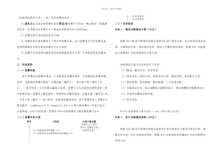 全国职业院校技能大赛高职组软件测试赛项竞赛任务书_第2页