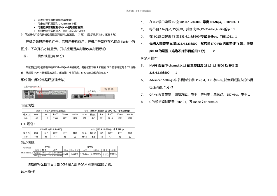 全省数字电视系统专题培训班试题含答案_第3页