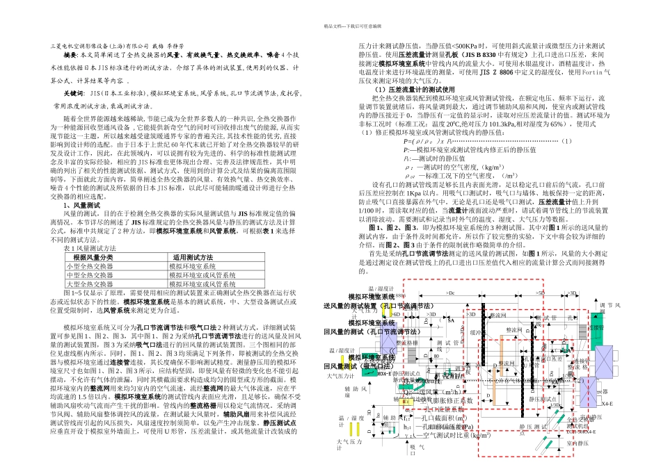 全热交换器性能测试方法及日本JIS标准介绍_第1页