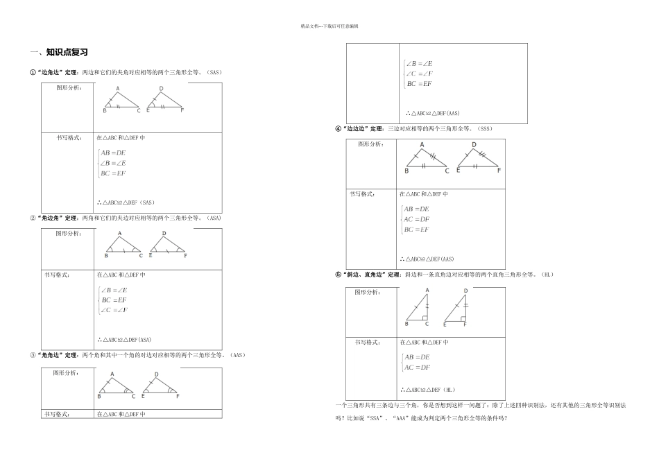 全等三角形的判定常考典型例题及练习_第1页