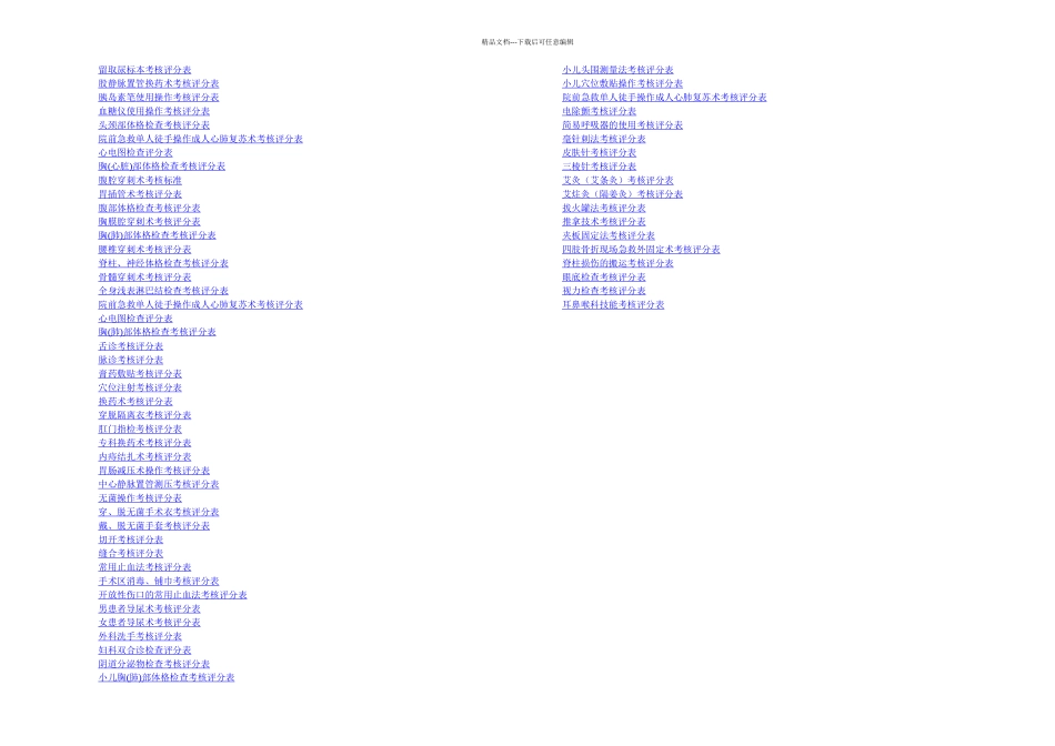 全部临床技能操作评分表_第1页