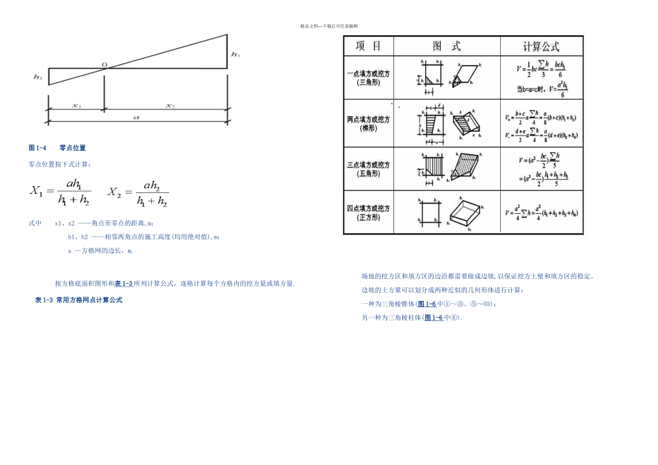 全面方格网计算土方量教材及例题_第2页