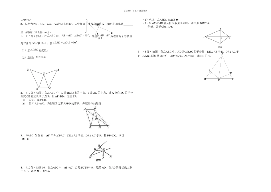 八年级数学全等三角形测试_第2页
