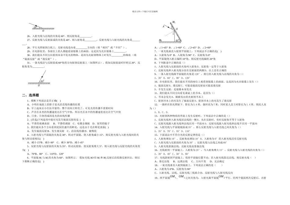 八年级物理光现象测试题_第2页