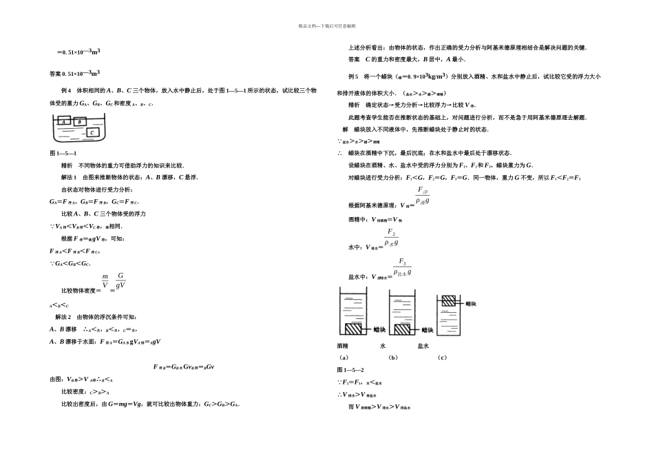 八年级物理浮力例题强烈推荐_第2页