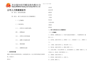 公司人力资源规划书