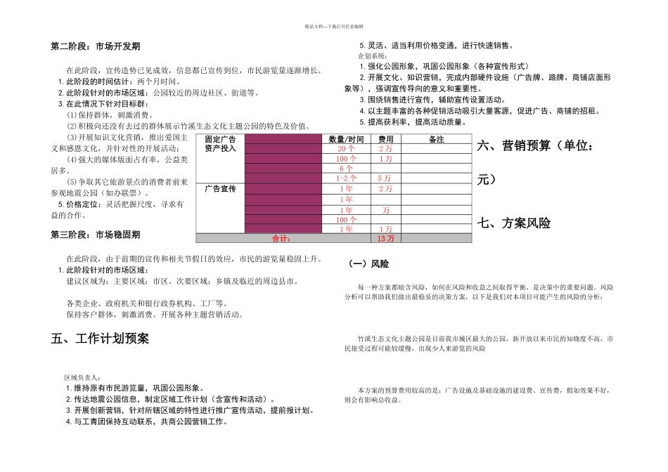 公园营销策划方案计划书_第3页