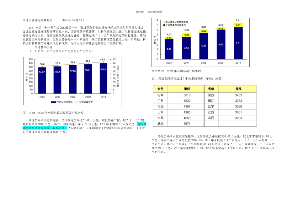 公路水路交通运输行业发展统计公报_第1页