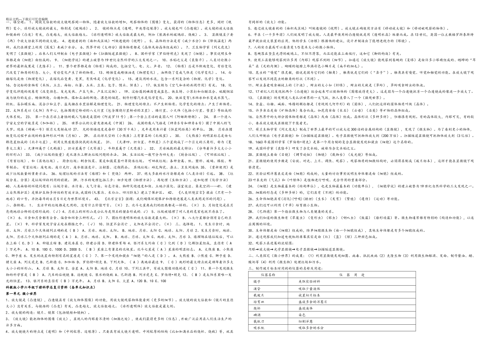 六年级科学下册复习资料教科_第1页