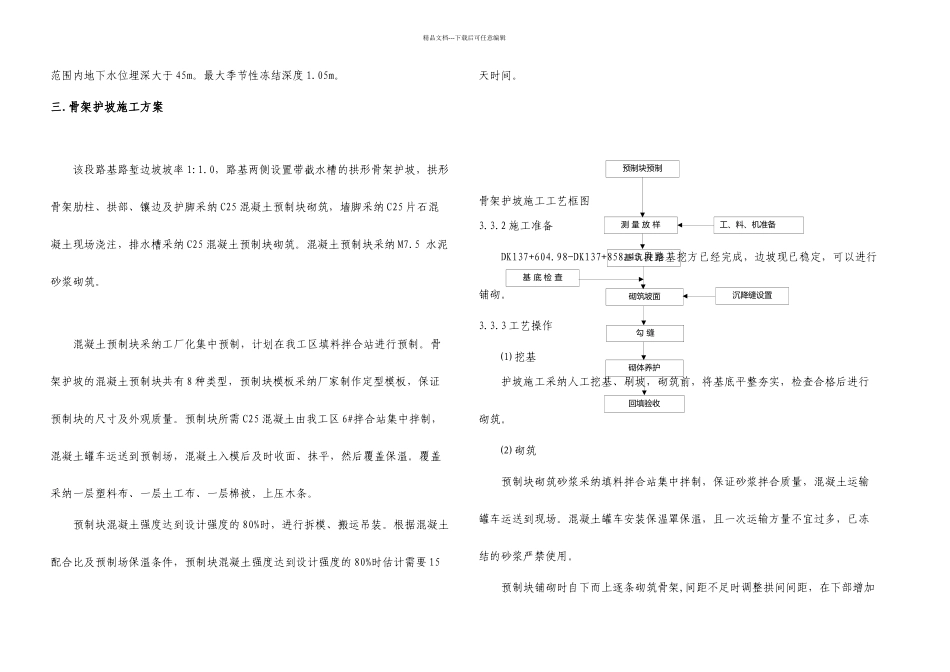 兰新铁路某合同段路基工程骨架护坡方案_第3页