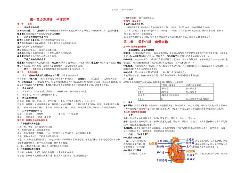 冀教七下生物复习提纲_第1页