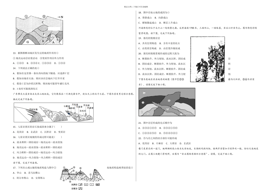 内外力作用与地表形态练习题_第2页